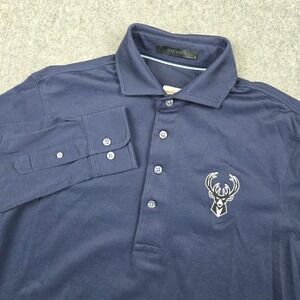 Greyson Polo Shirt Mens Small Blue Milwaukee Bucks NBA Long Sleeve Golf Pique